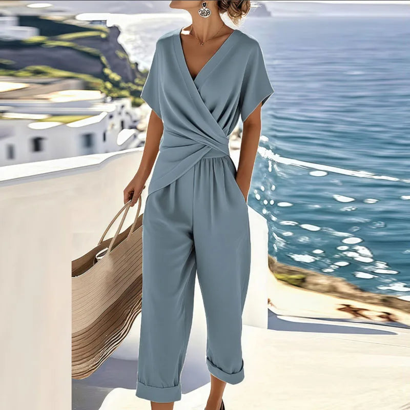 Ensemble Deux-Pièces Élégant à Manches Longues pour Femmes et Pantalon Large