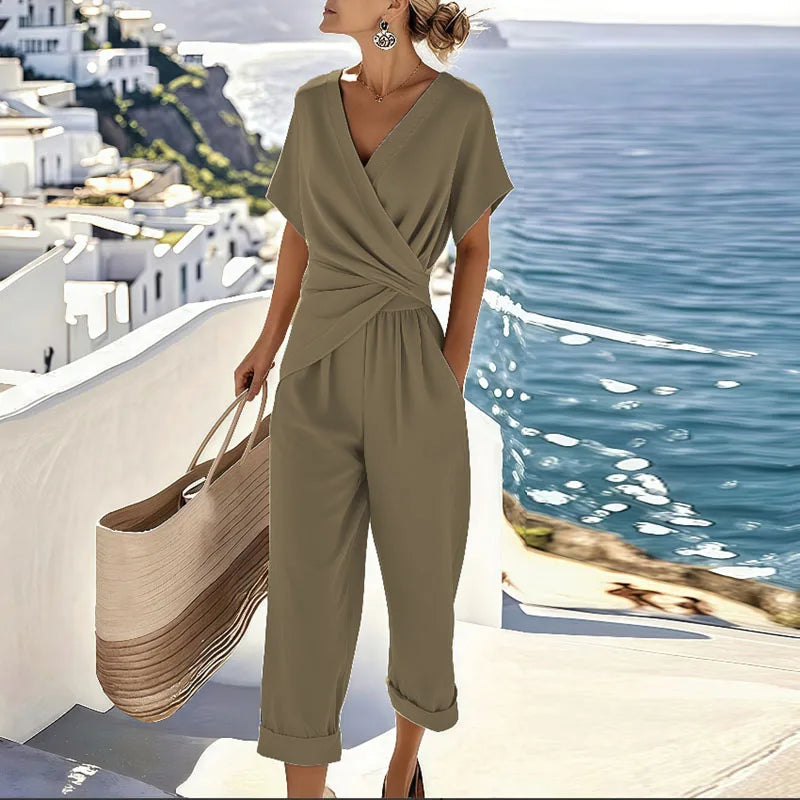 Ensemble Deux-Pièces Élégant à Manches Longues pour Femmes et Pantalon Large