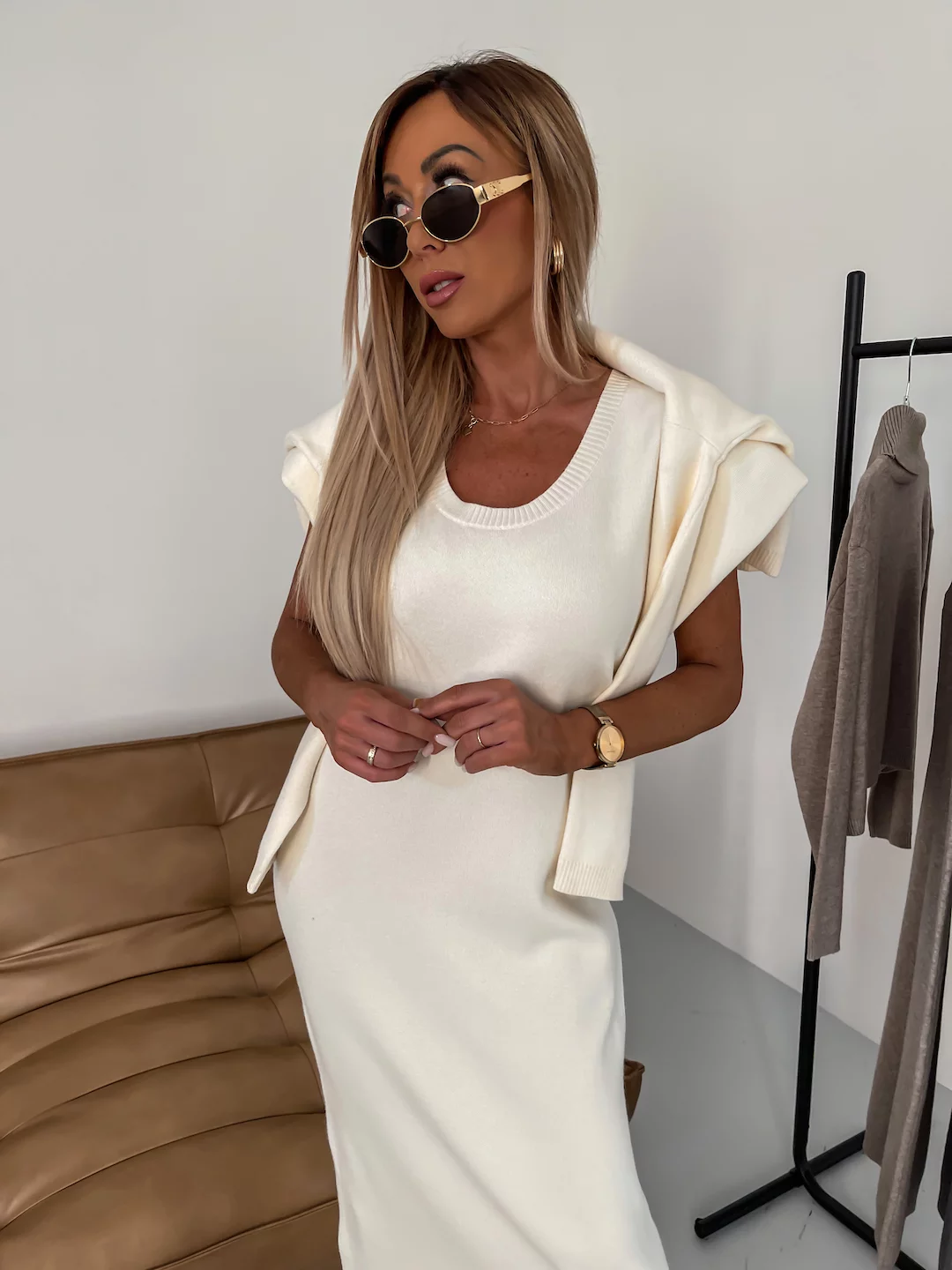 Robe et ensemble de pull à col roulé