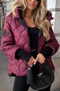 Veste en duvet pour femme avec capuche et motif matelassé