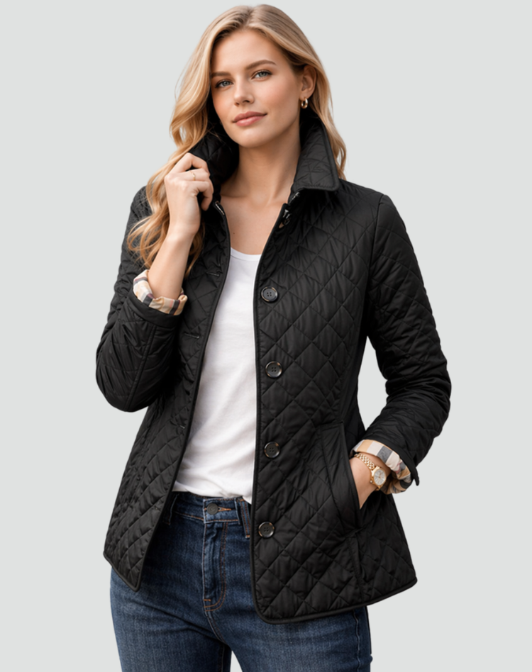 Veste Matelassée Élégante pour Femme avec Coupe Cintrée et Boutons