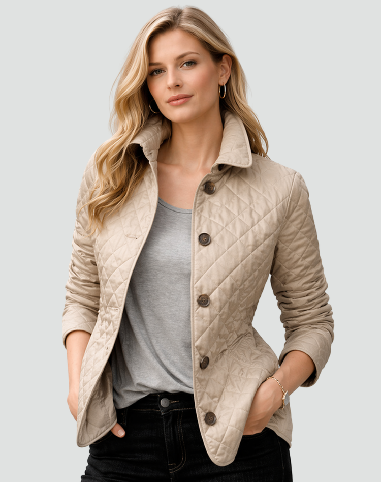 Veste Matelassée Élégante pour Femme avec Coupe Cintrée et Boutons