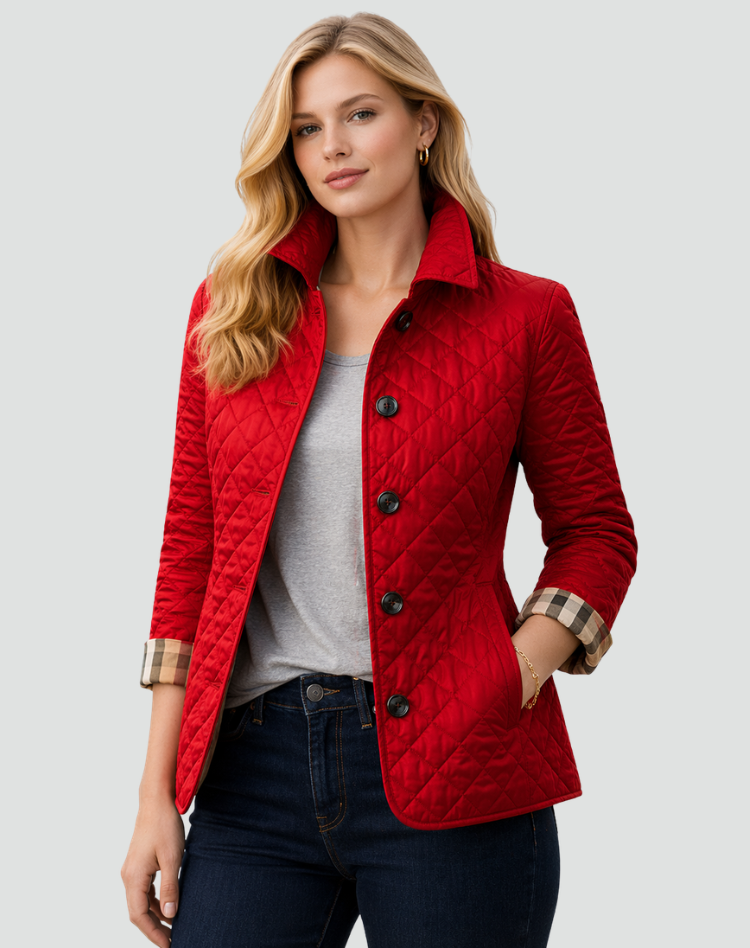 Veste Matelassée Élégante pour Femme avec Coupe Cintrée et Boutons