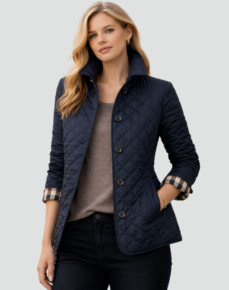 Veste Matelassée Élégante pour Femme avec Coupe Cintrée et Boutons