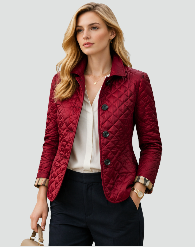 Veste Matelassée Élégante pour Femme avec Coupe Cintrée et Boutons