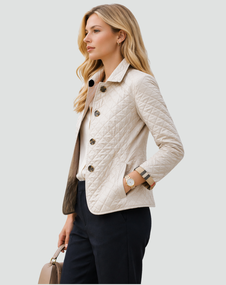 Veste Matelassée Élégante pour Femme avec Coupe Cintrée et Boutons