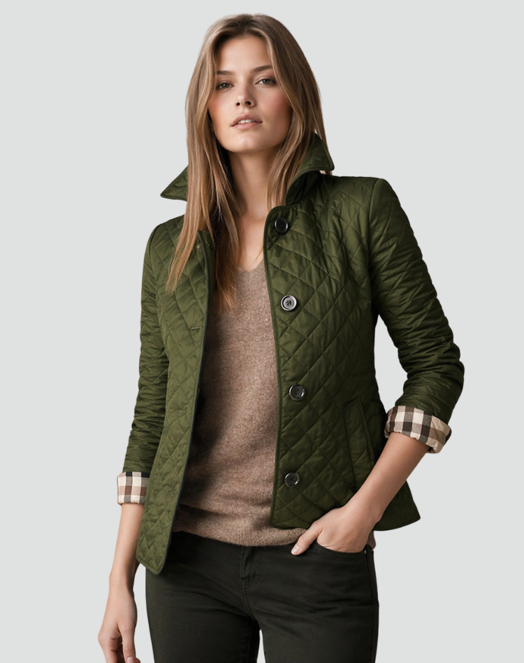Veste Matelassée Élégante pour Femme avec Coupe Cintrée et Boutons