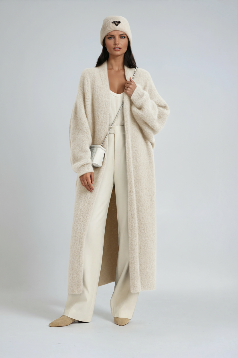 Veste longue élégante pour femme à ouverture devant