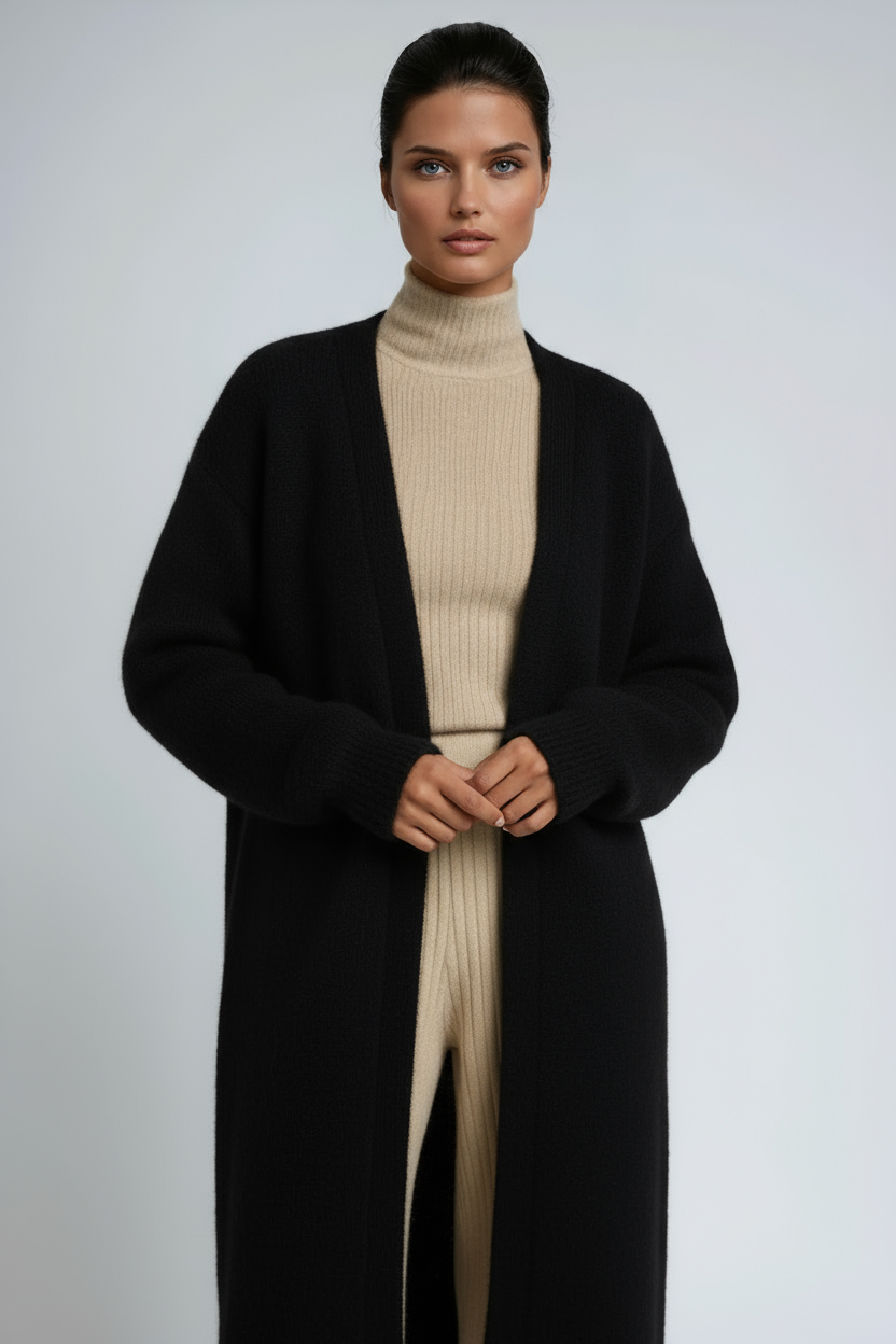 Veste longue élégante pour femme à ouverture devant