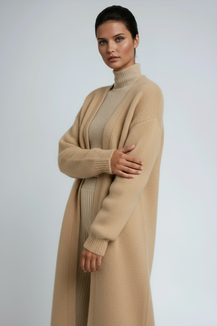 Veste longue élégante pour femme à ouverture devant