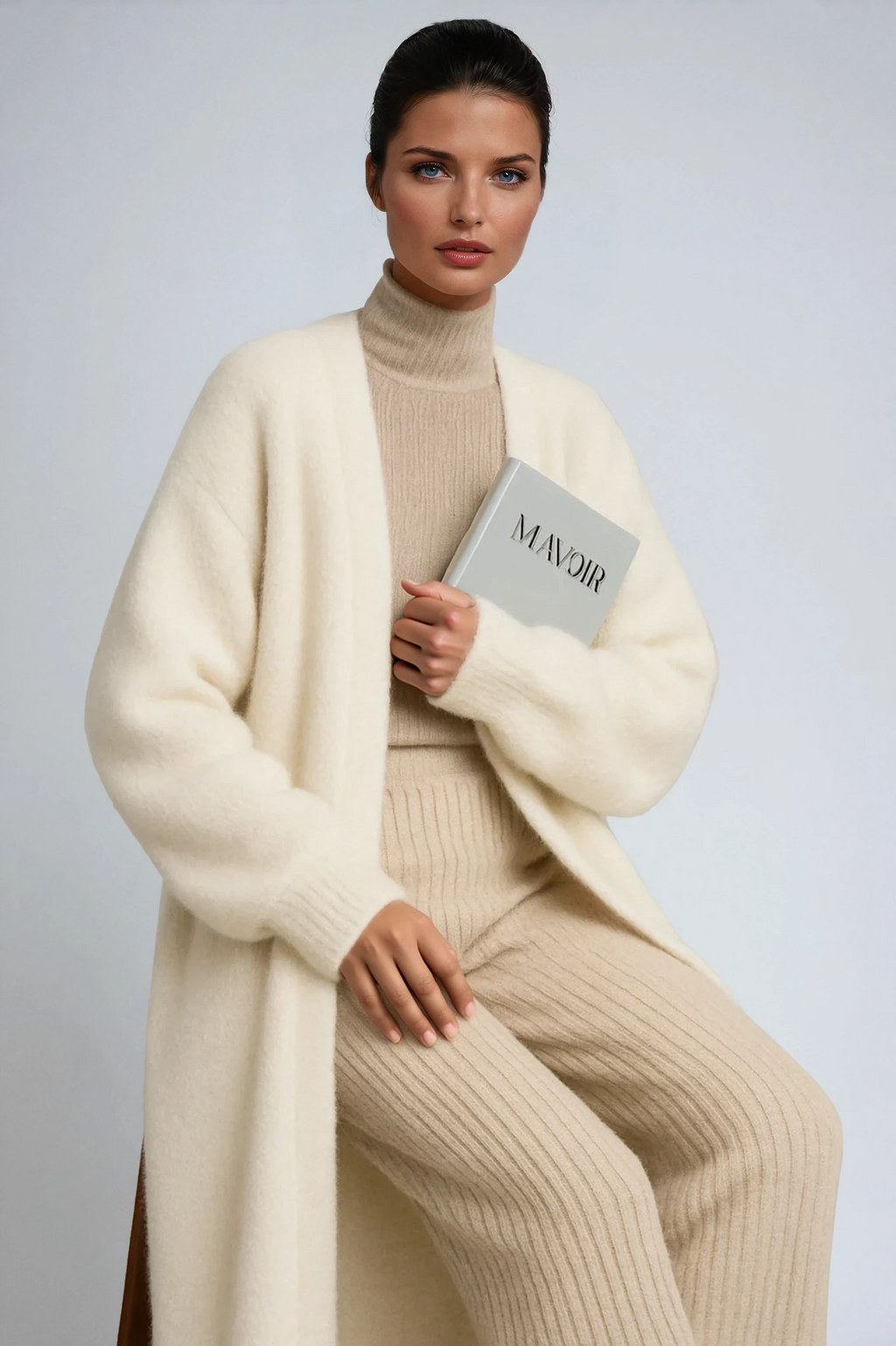Veste longue élégante pour femme à ouverture devant
