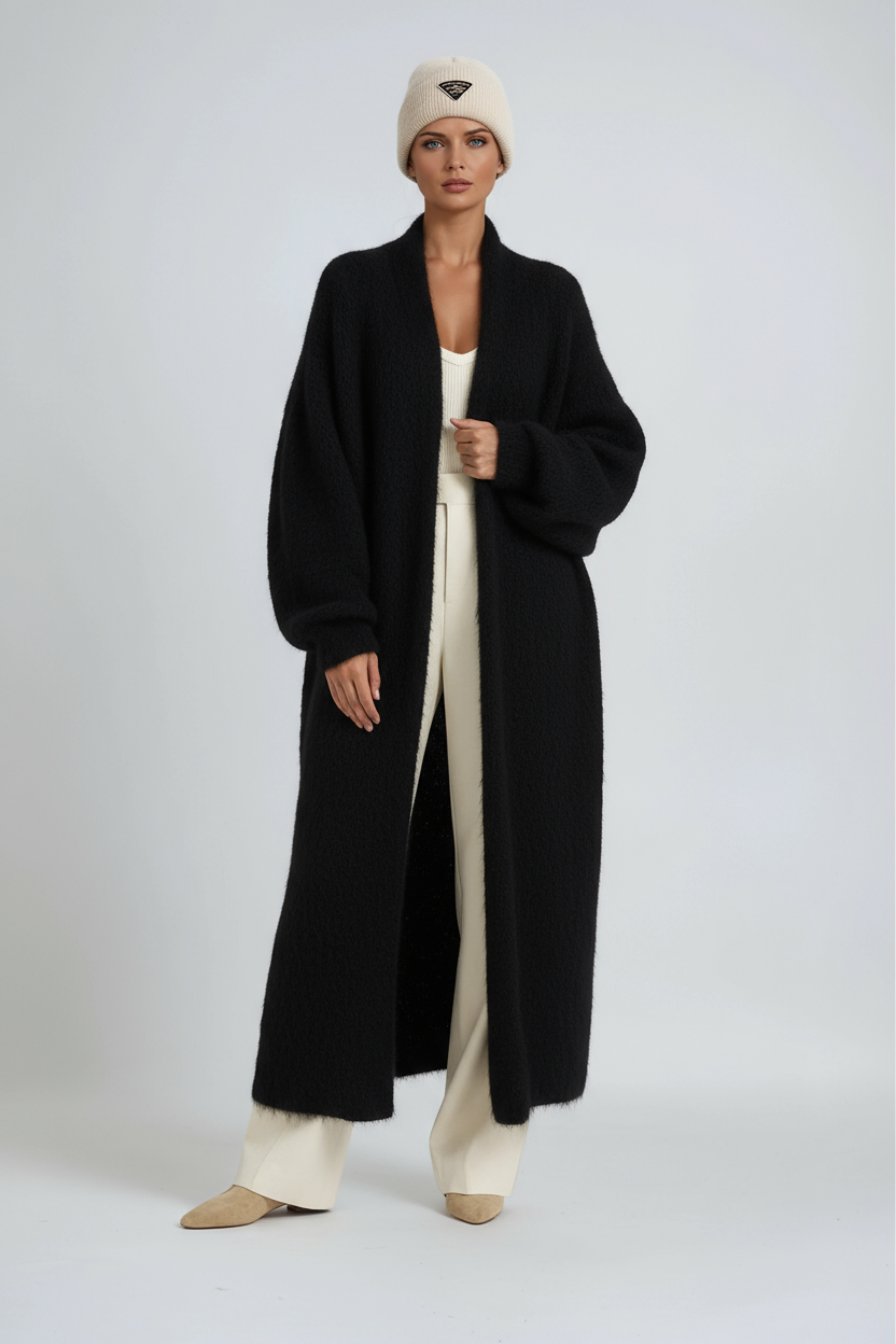 Veste longue élégante pour femme à ouverture devant