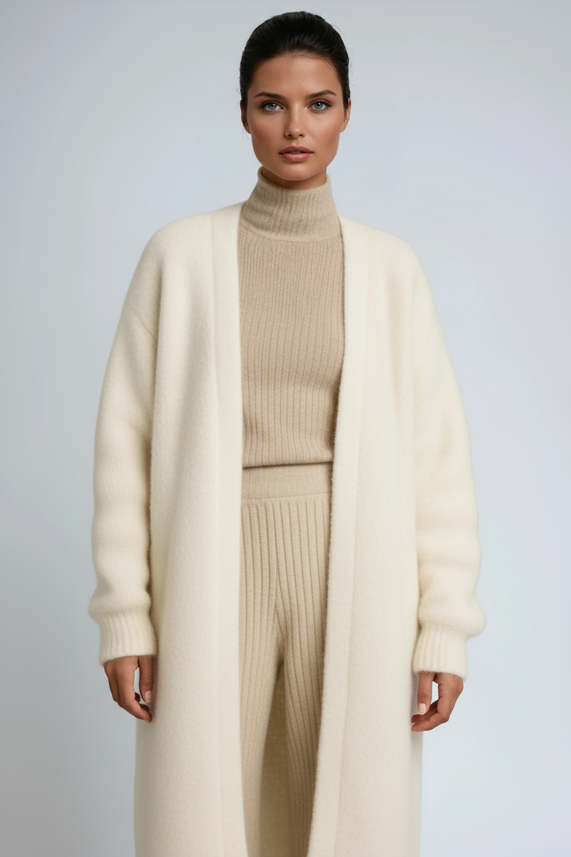 Veste longue élégante pour femme à ouverture devant