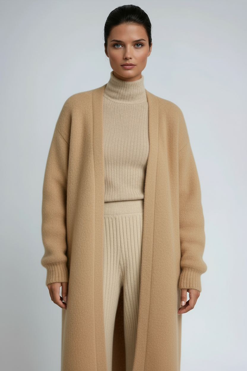 Veste longue élégante pour femme à ouverture devant