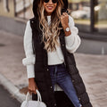 Veste en duvet élégante pour femme avec capuche et pressions