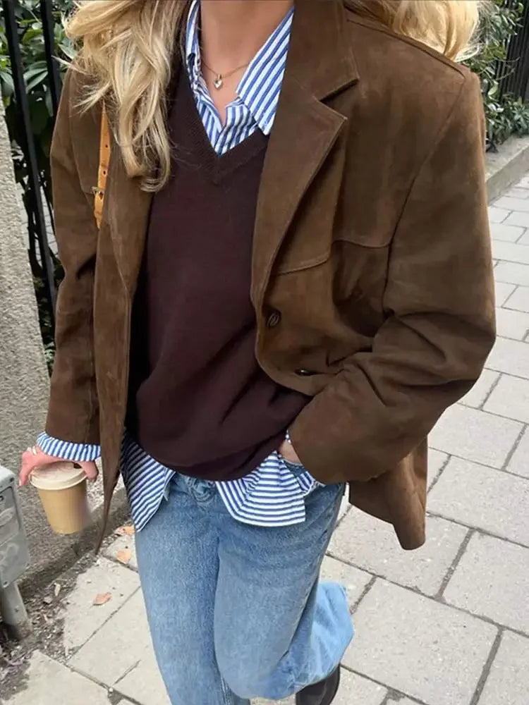 Veste oversize pour femme avec des épaules profilées