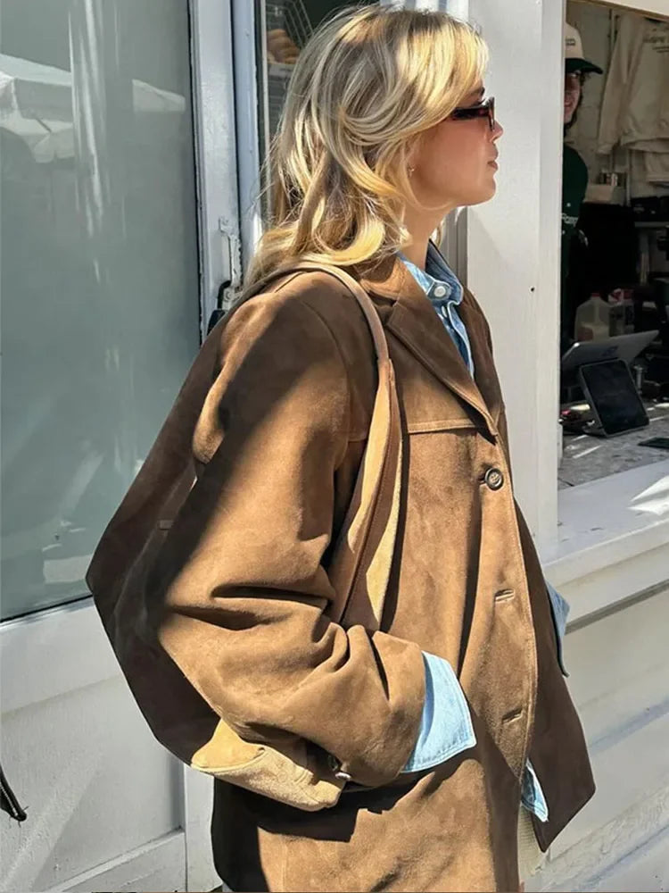 Veste oversize pour femme avec des épaules profilées