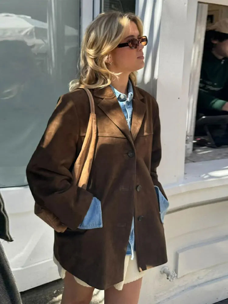 Veste oversize pour femme avec des épaules profilées