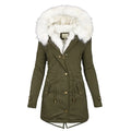 Parka féminine stylée avec capuche et finition en fourrure