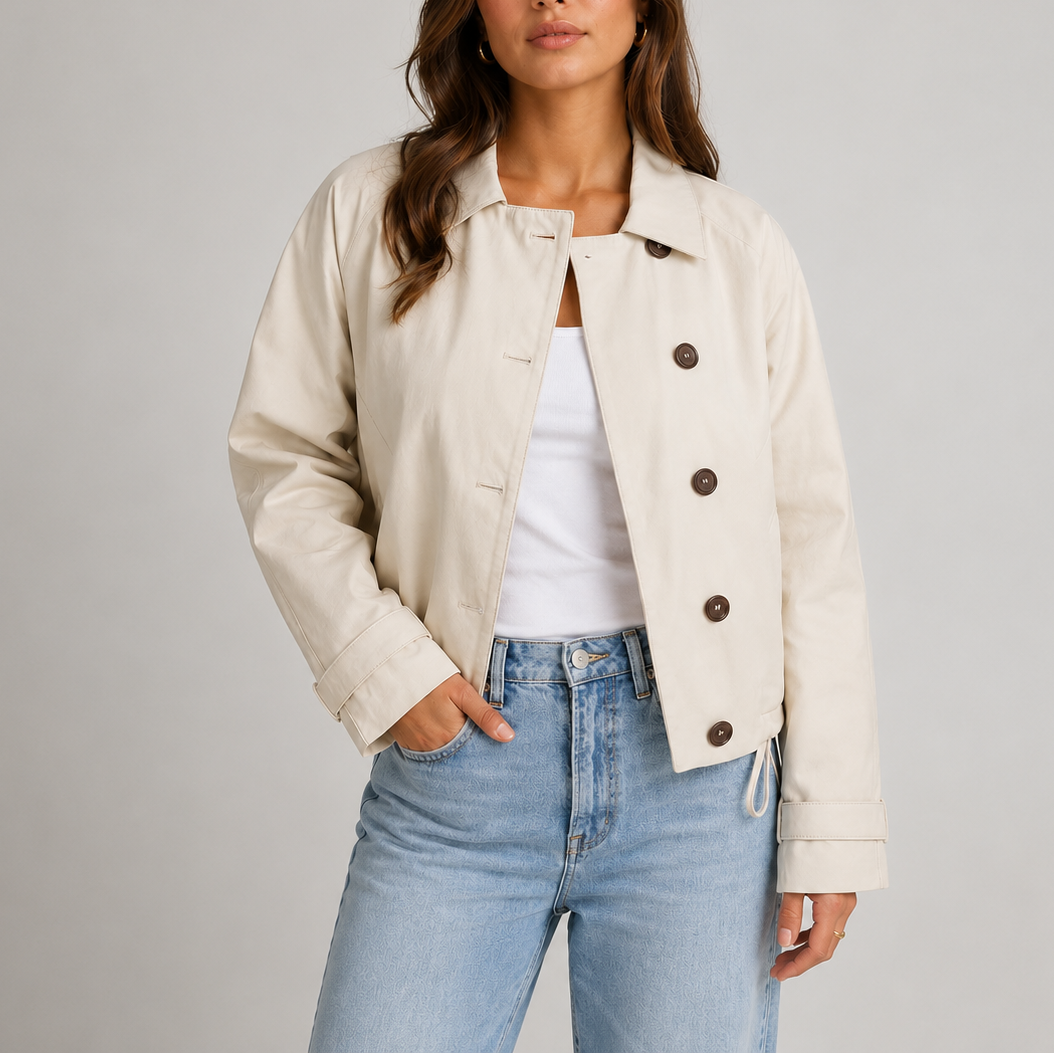 Veste courte femme | Col classique & patte de boutonnage