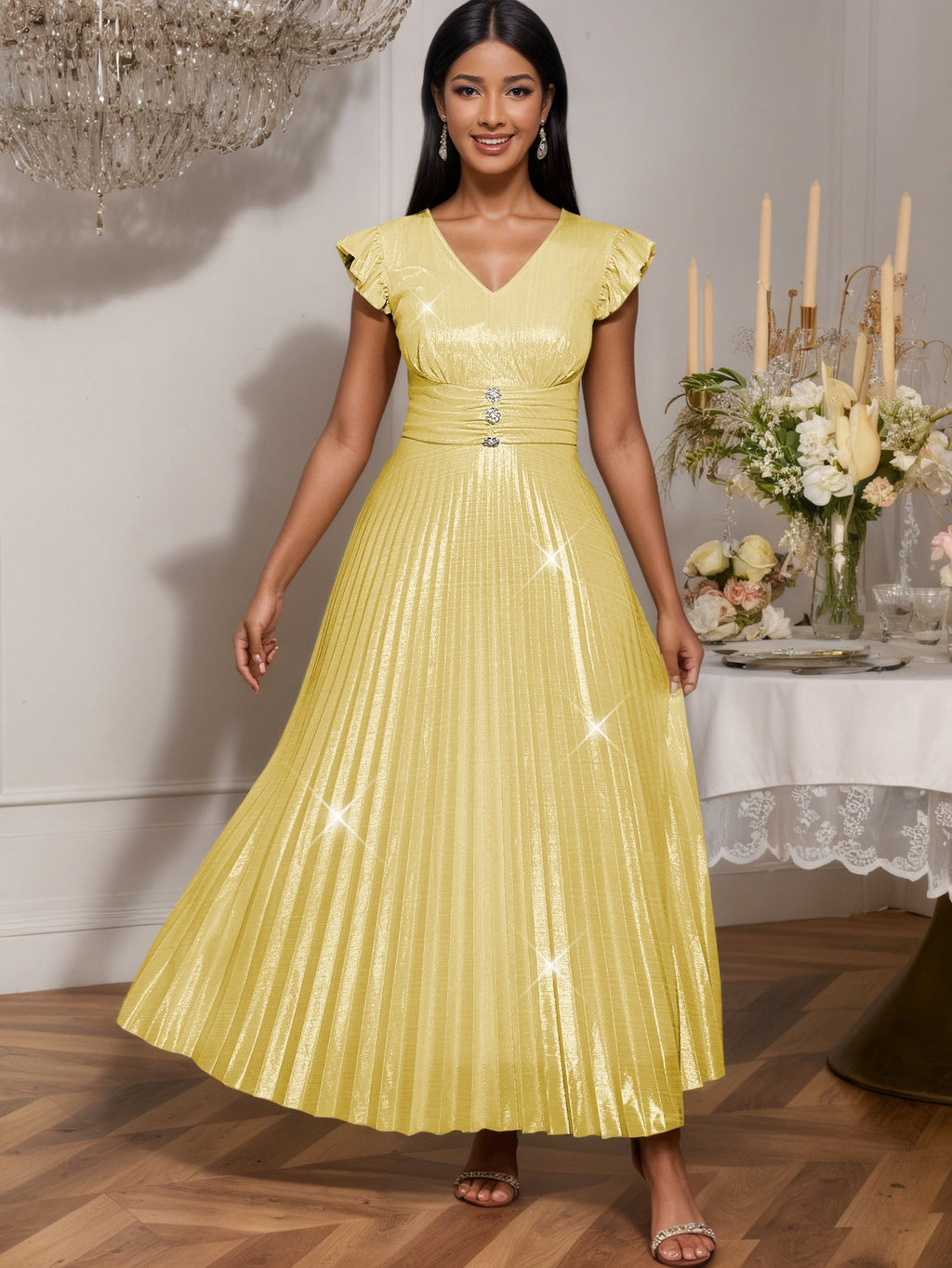 Robe Maxi Fluide à Volants Mirla pour Femmes