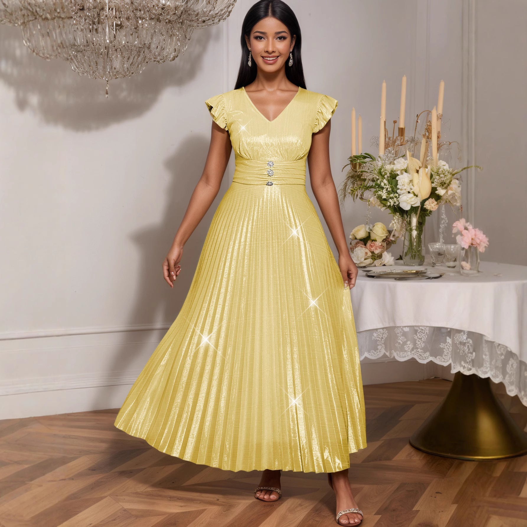 Robe Maxi Fluide à Volants Mirla pour Femmes
