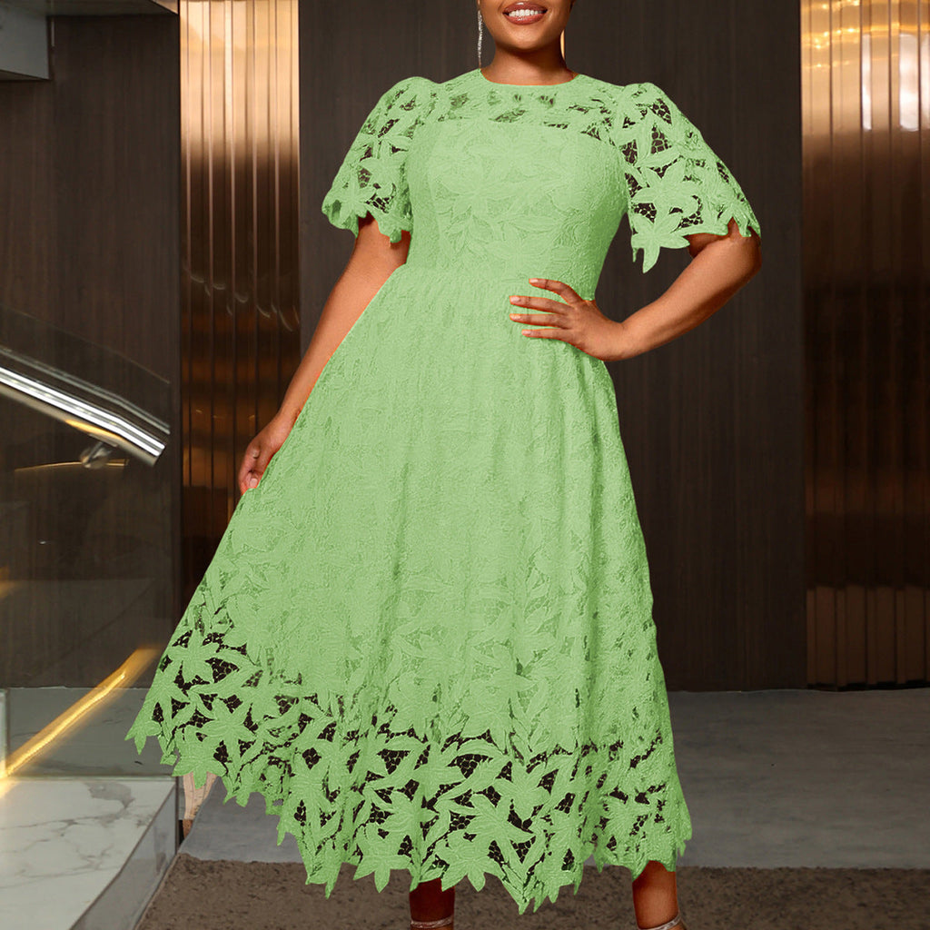 Robe maxi en dentelle pour femmes avec motif floral Mirla