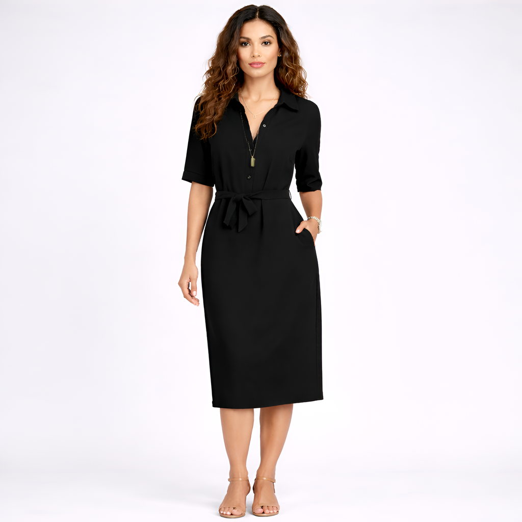 Debbie - Robe midi ajustée à lacets