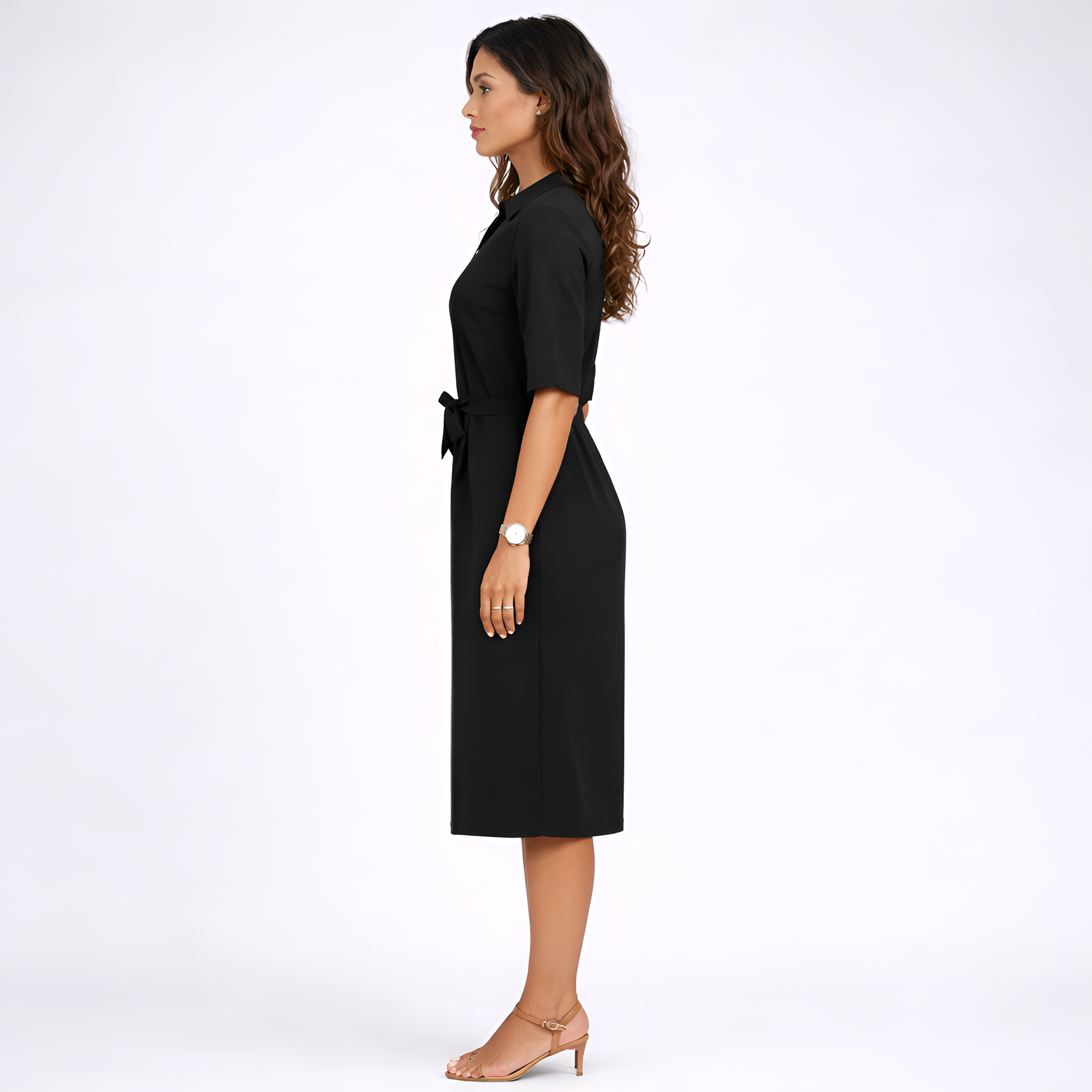 Debbie - Robe midi ajustée à lacets