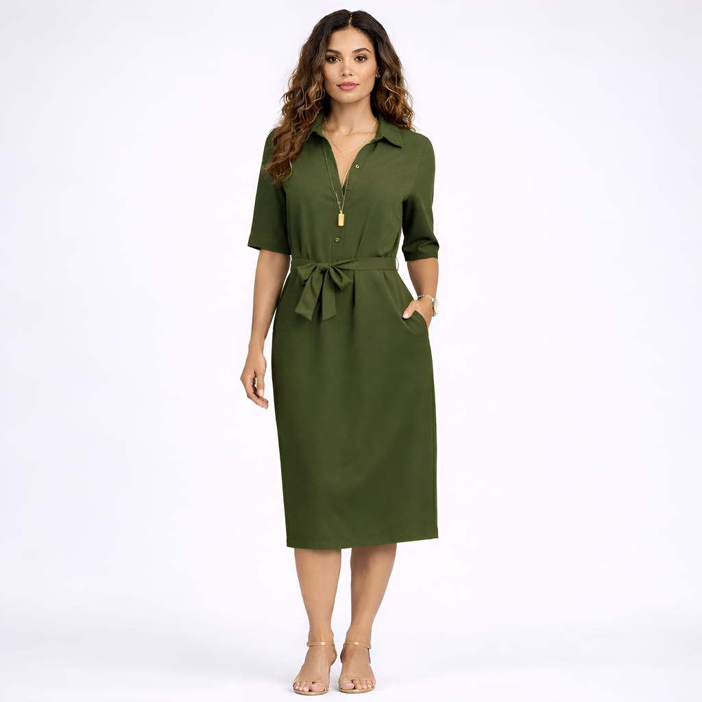 Debbie - Robe midi ajustée à lacets