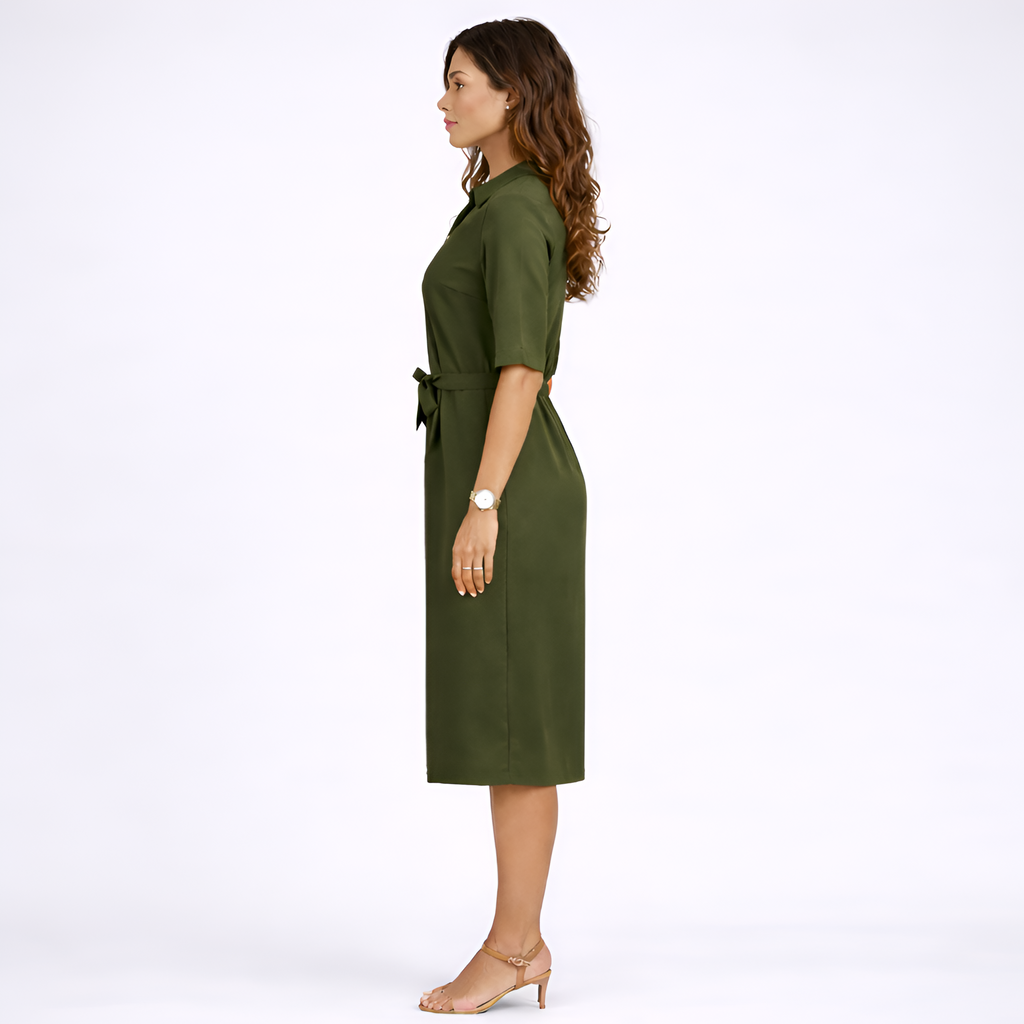 Debbie - Robe midi ajustée à lacets