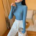 Pull Tricoté pour Femme avec Col Montant à Manches Longues