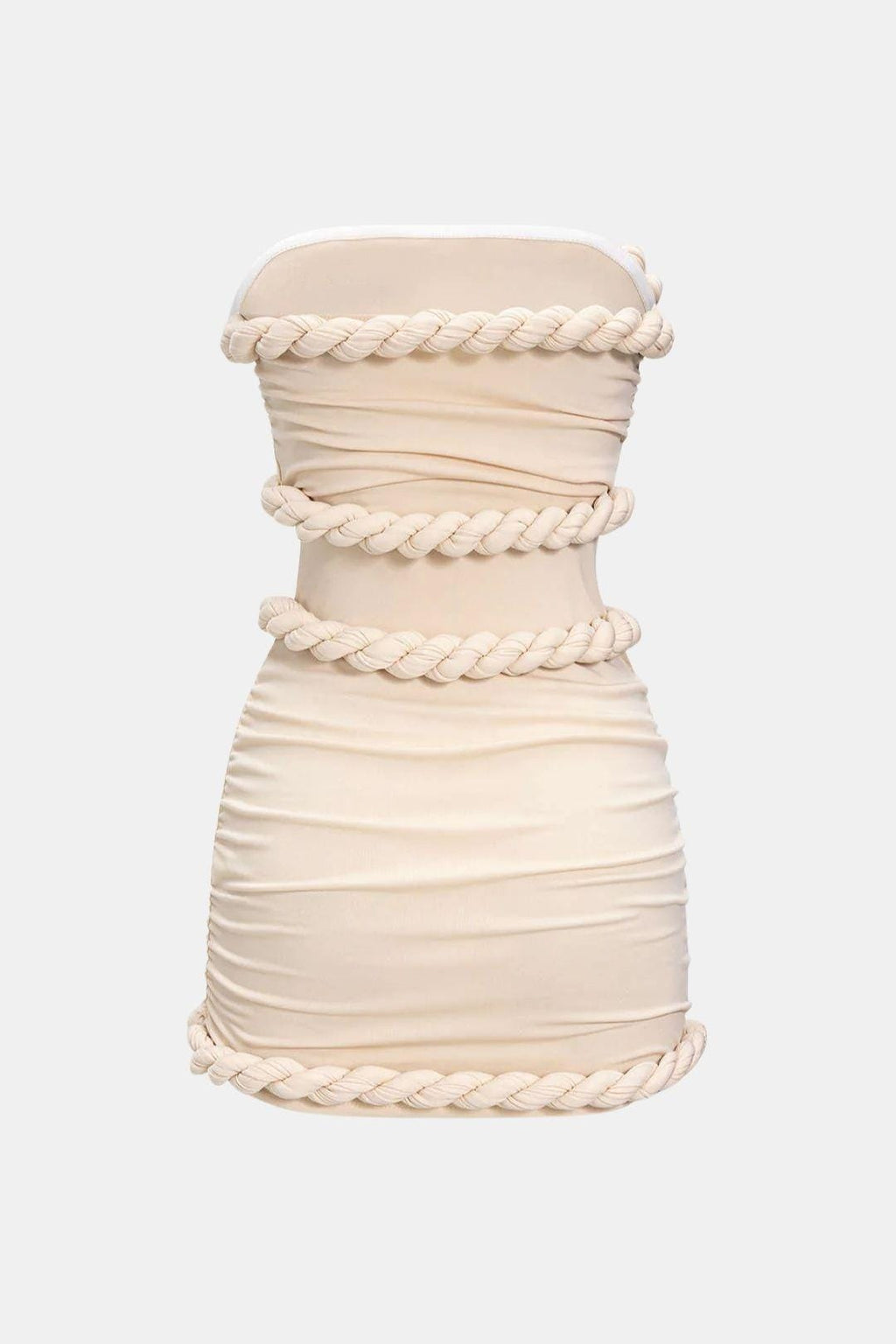 Robe Mini Sans Bretelles Avec Détail Twist Et Coupe Ajustée Pour Femme | Idéal Pour Soirées Et Événements