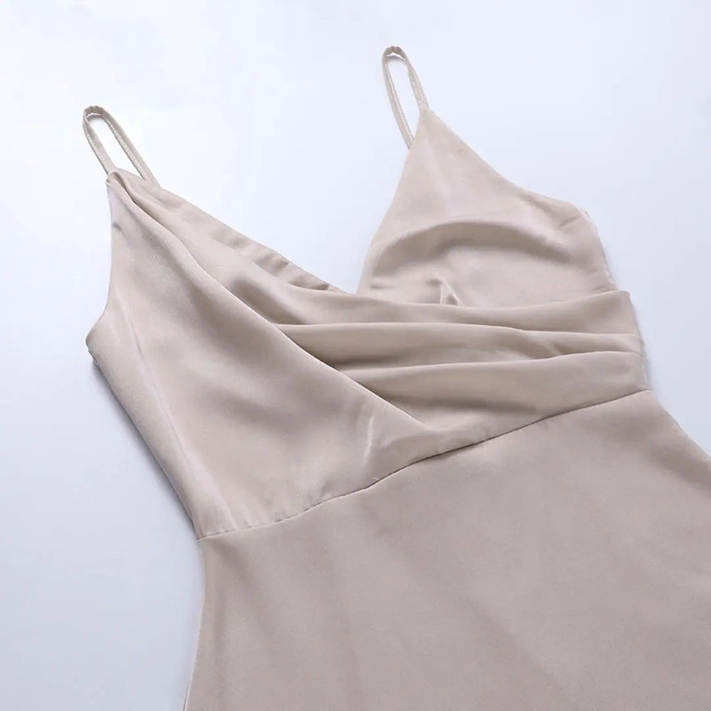 Robe Maxi d'Été pour Femmes | Effet Satin & Fente Haute