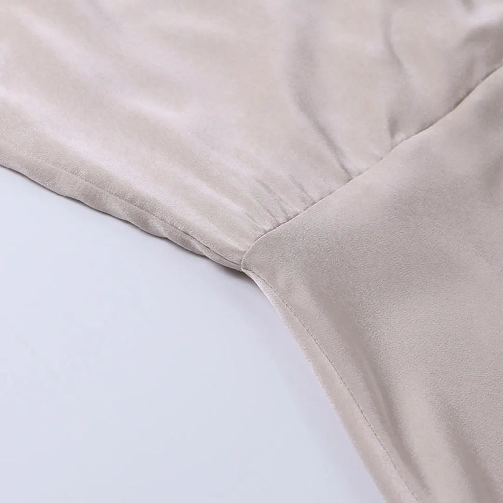 Robe Maxi d'Été pour Femmes | Effet Satin Drapé & Fente Haute