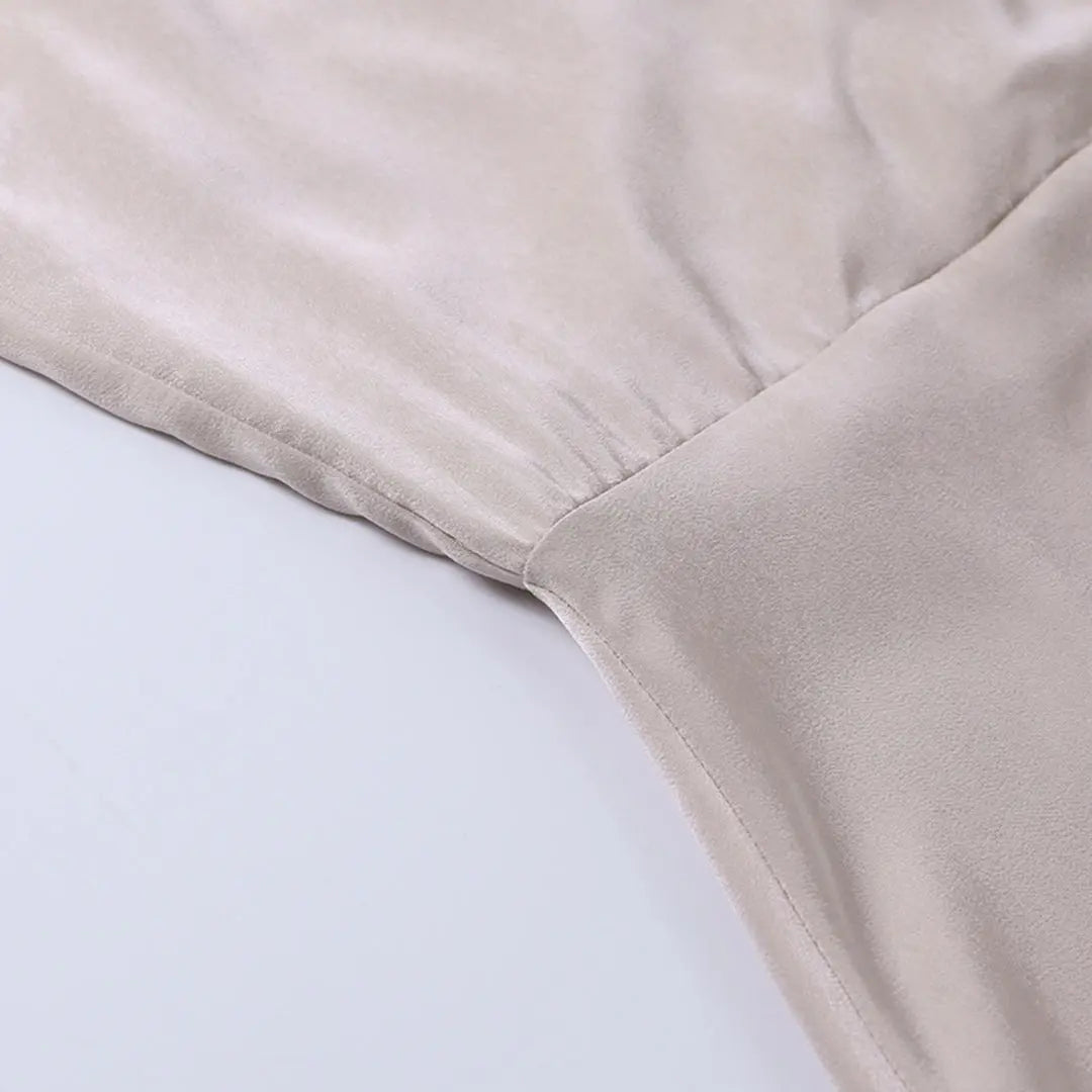 Robe Maxi d'Été pour Femmes | Effet Satin Drapé & Fente Haute