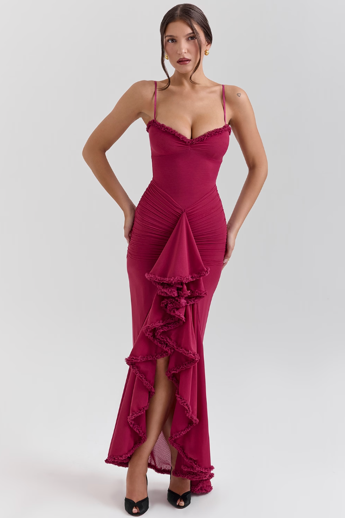 Luna | Robe Séduisante pour Invitées de Mariage avec Dentelle Élégante