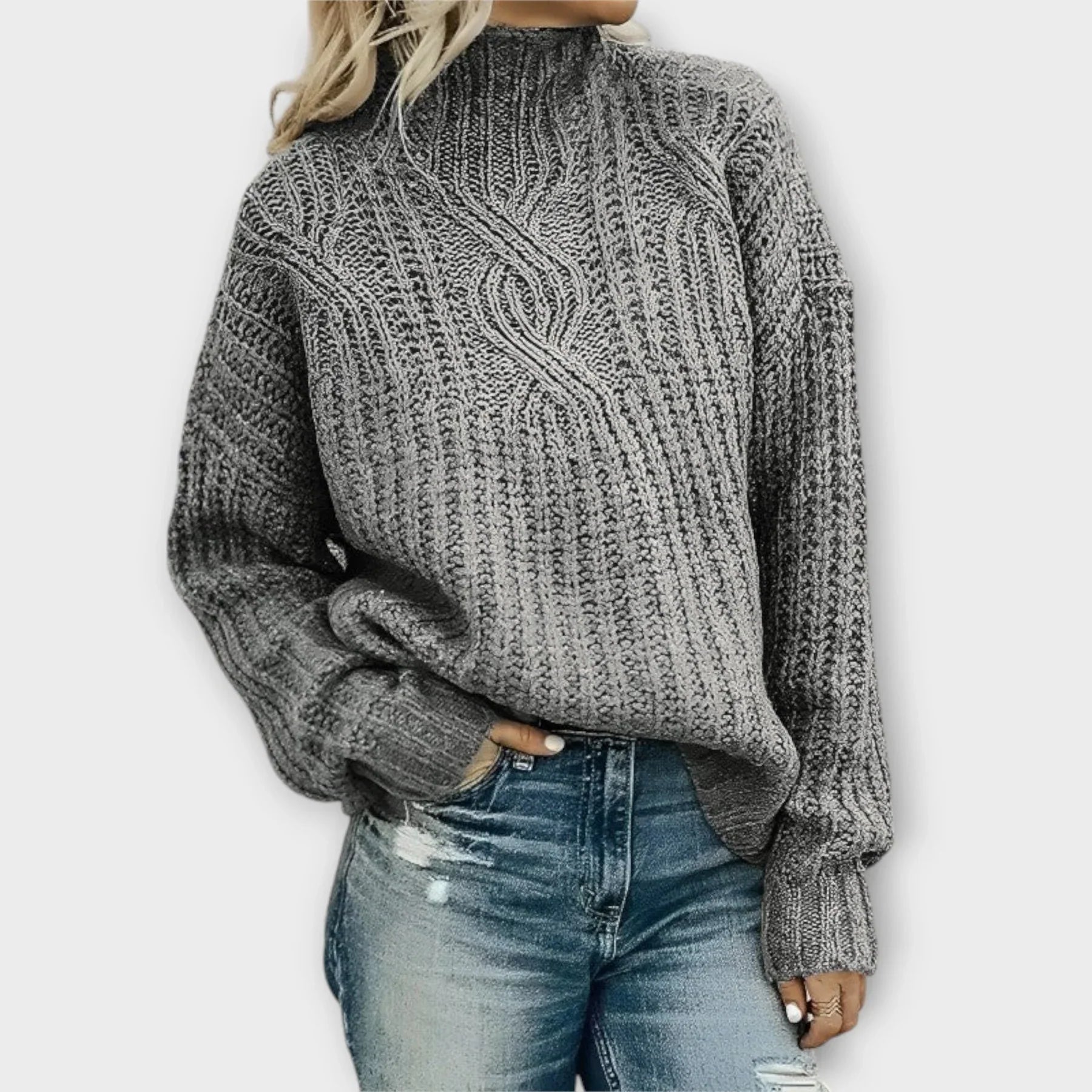 Amelia | Pull à col roulé élégant pour femmes avec motif en torsades