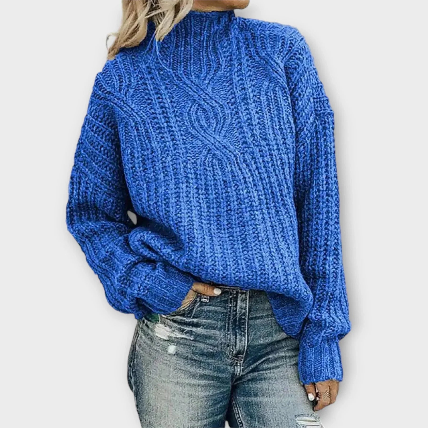 Amelia | Pull à col roulé élégant pour femmes avec motif en torsades