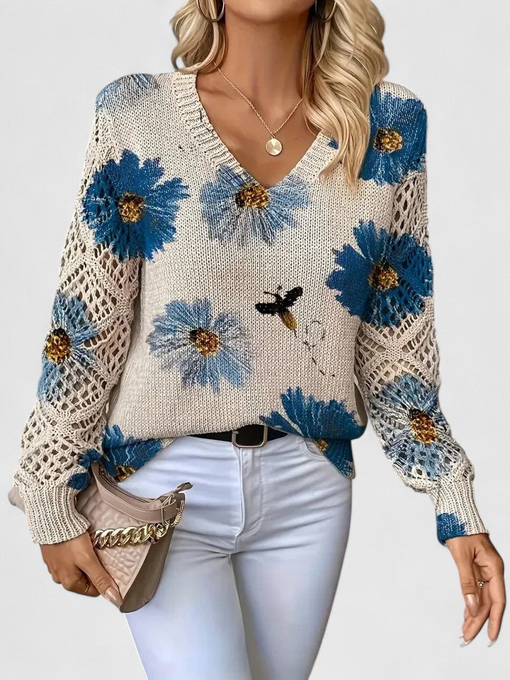 Sara | Pull en tricot floral élégant et confortable