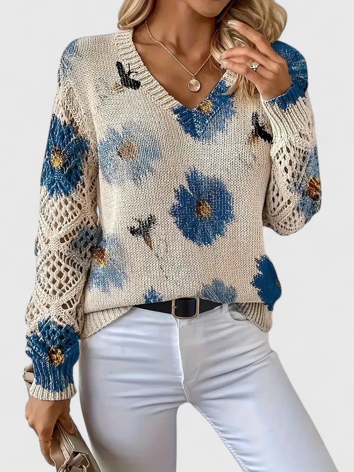 Sara | Pull en tricot floral élégant et confortable