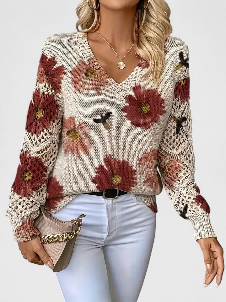 Sara | Pull en tricot floral élégant et confortable