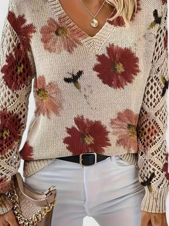 Sara | Pull en tricot floral élégant et confortable