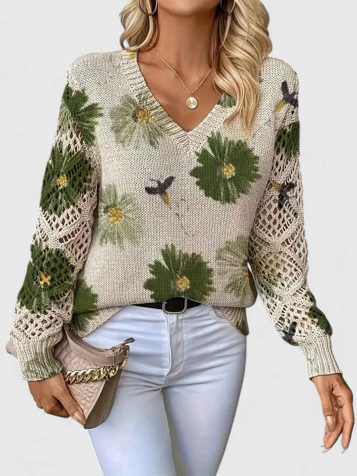 Sara | Pull en tricot floral élégant et confortable