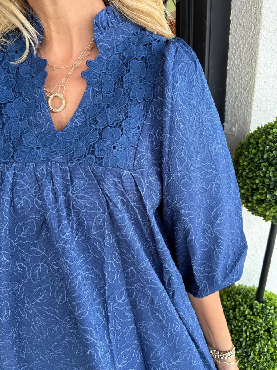 Faye | Robe Mini à Manches Bouffantes pour Femme en V