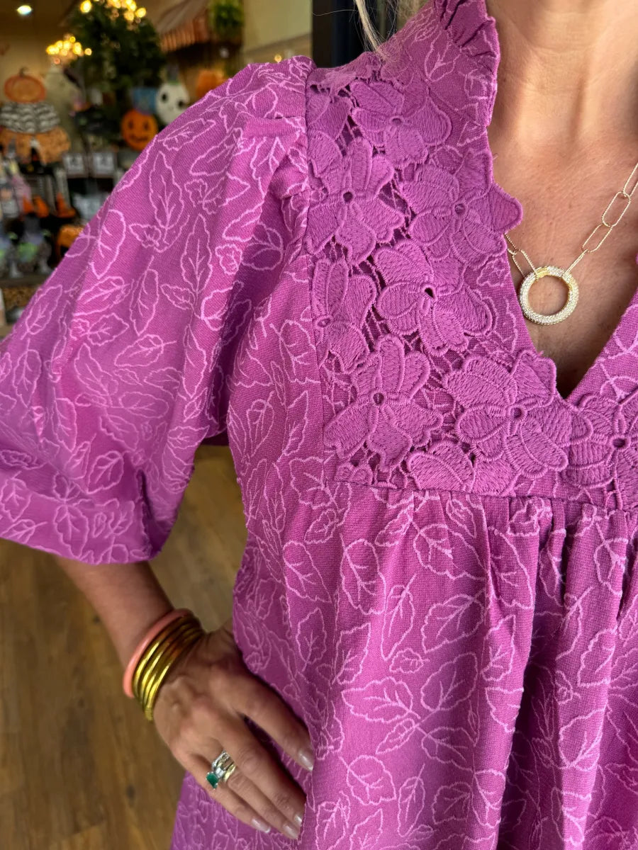Faye | Robe Mini à Manches Bouffantes pour Femme en V