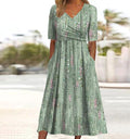 Audrey | Robe Midi A-Line Florale Boho pour Femmes