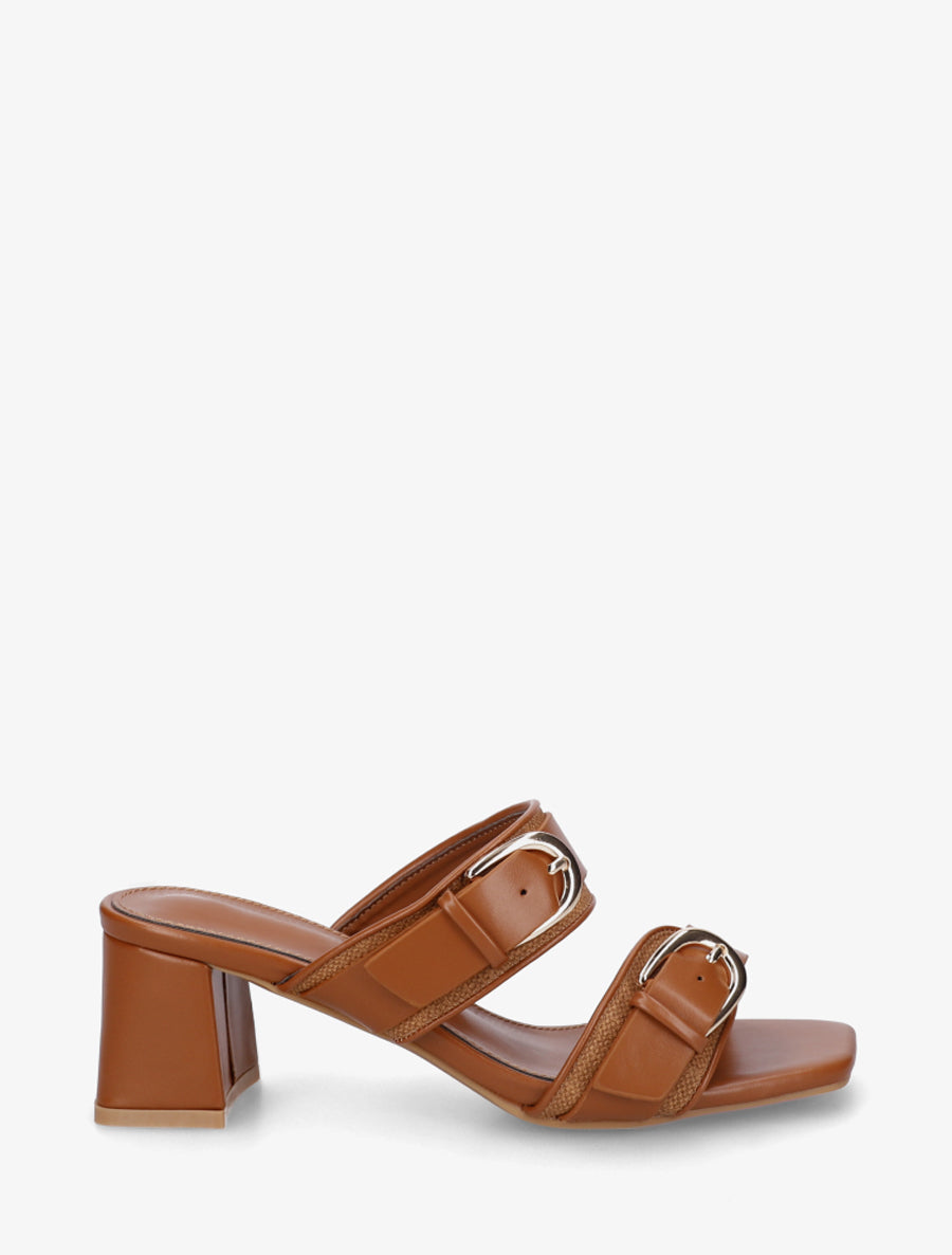 Marfea | Mules en simili cuir élégantes avec double boucle