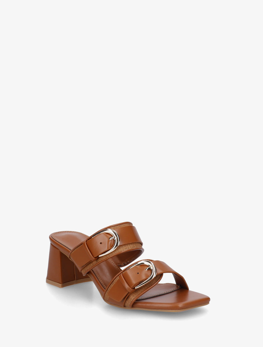 Marfea | Mules en simili cuir élégantes avec double boucle