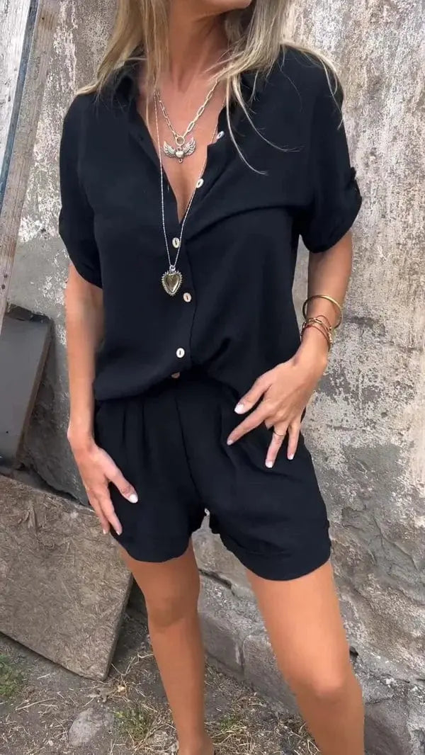 Ensemble Deux Pièces Femme | Chemise en Lin & Shorts au Look Estival